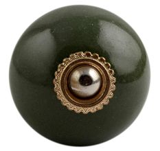 Olive Round Golden Fitting Ceramic Cabinet Knob